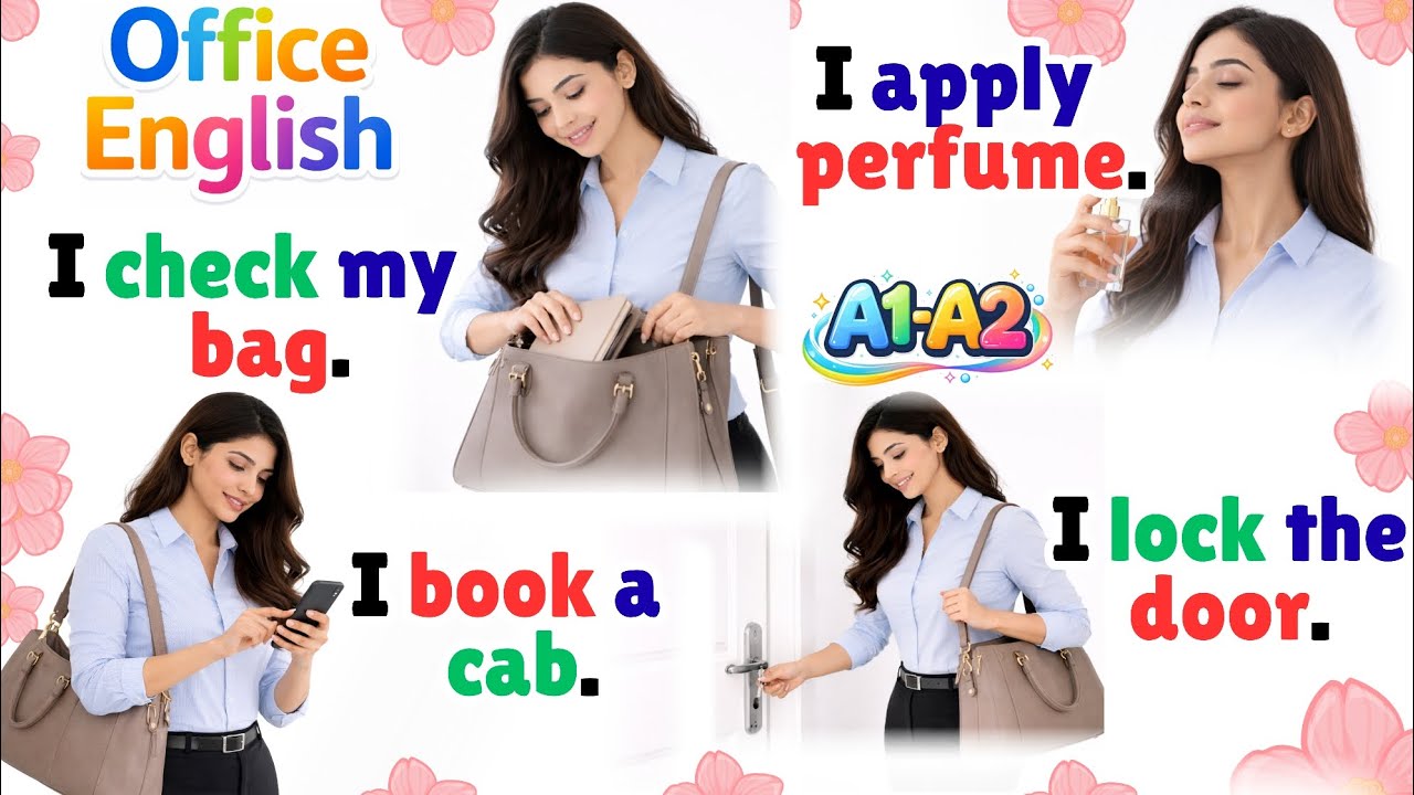 Daily Office Routine Sentences in English | Simple Present Tense | English for Beginners