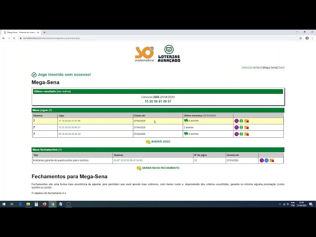 Simulador da Lotofácil - Só Matemática