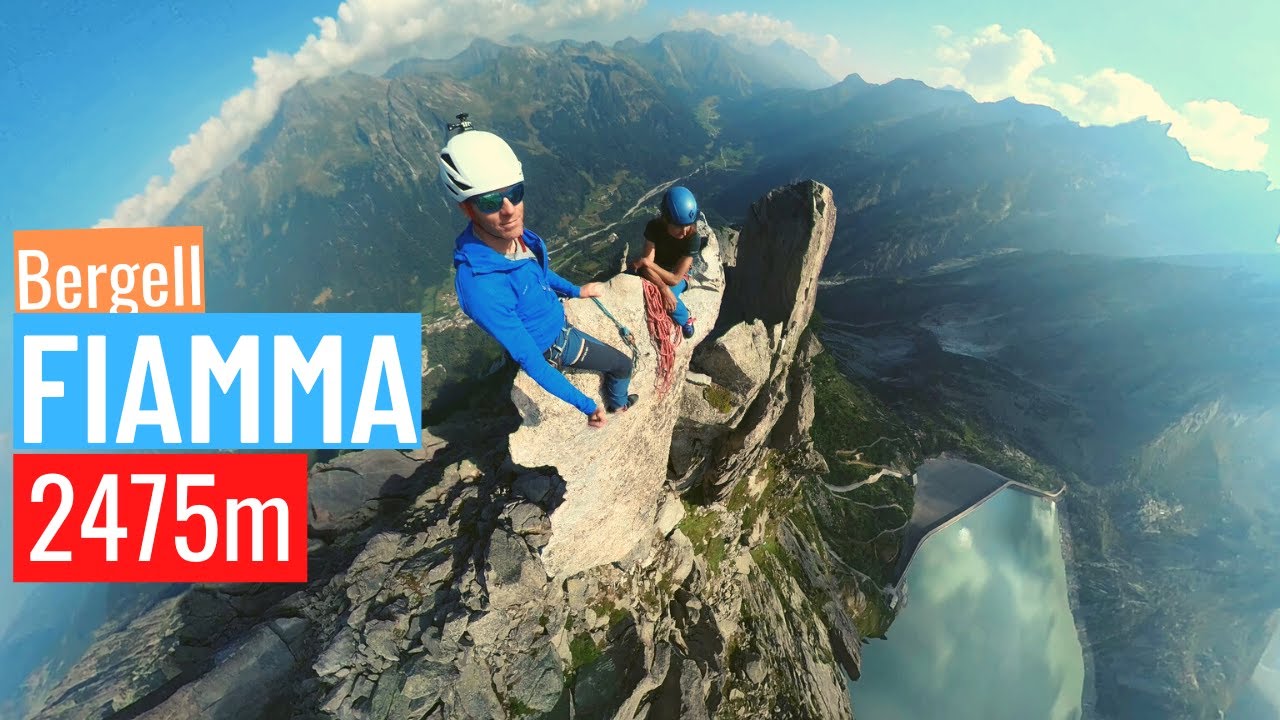 Climbing the Fiamma ('Flame') - the photogenic summit needle of the Spazzacaldeira in Bergell