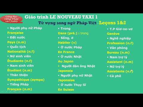 TỪ VỰNG BÀI 1&2 _ LE NOUVEAU TAXI 1