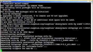 Raspberry Pi Enabling full read write support for NTFS