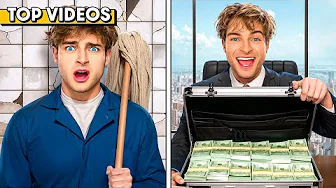 Surviving on $1 vs $10,000 for a Day! | Topper Guild