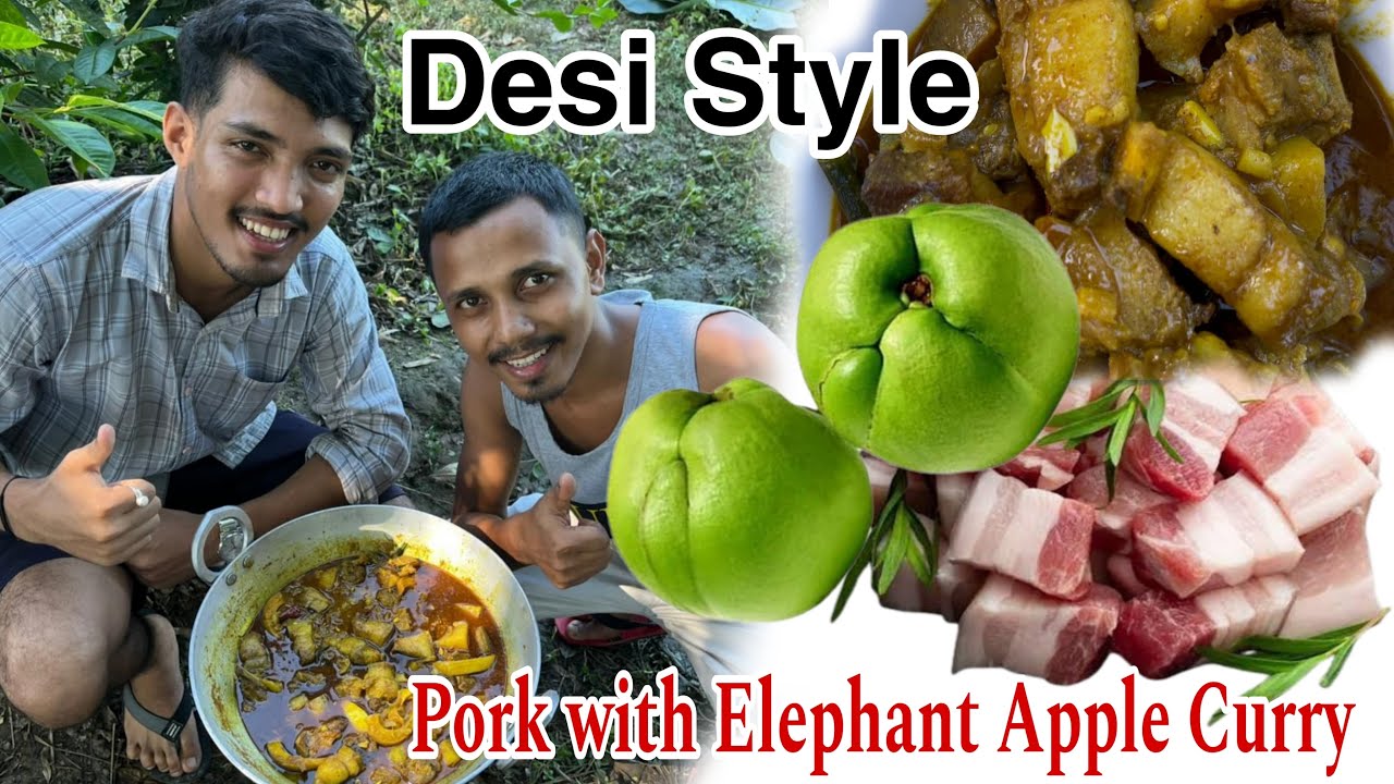 Desi Style Pork with elephant apple Curry || pork with elephant apple || গাহৰি হৈতে ঔটেঙা 