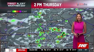 First Alert Forecast: Spotty Storms Today, Washout Expected Friday