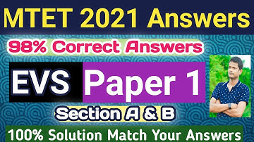 MTET 2021 Answer Key || EVS || Section A & B ||