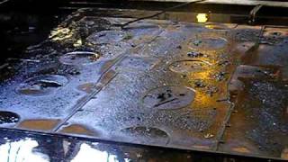 Agri Weld's Profile Cutter Cutting 30mm Plate On Water to minimise distortion