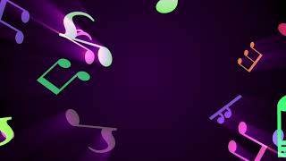 6000 Minutes Background With Notes Clefs Other Musical Symbols Flying In Colorful Light Rays 4K