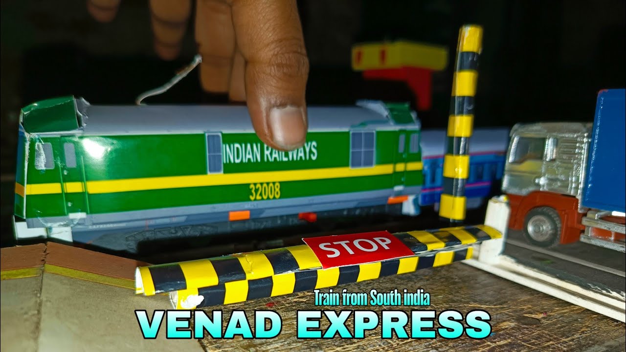 VENAD EXPRESS hauled by WAG9 Skiping Miniature railway station train from South india