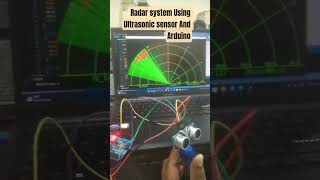 Radar system using ultrasonic sensor and arduino 💡📪 #music #engineering #electronics #arduino