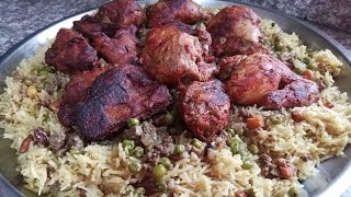 Chicken Ouzi Rice طريقة تحضير أرز الاوزي بالدجاج المحمر أكله فاخره للعزائم