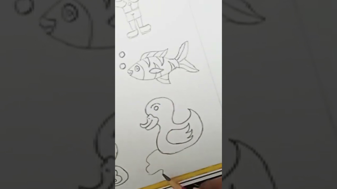 duck swimming drawing easy and simple steps | science drawing academy
