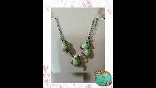 Navajo Inspired Palomino Three Gemstone Lariat Necklace 18 Inch Sterling Silver