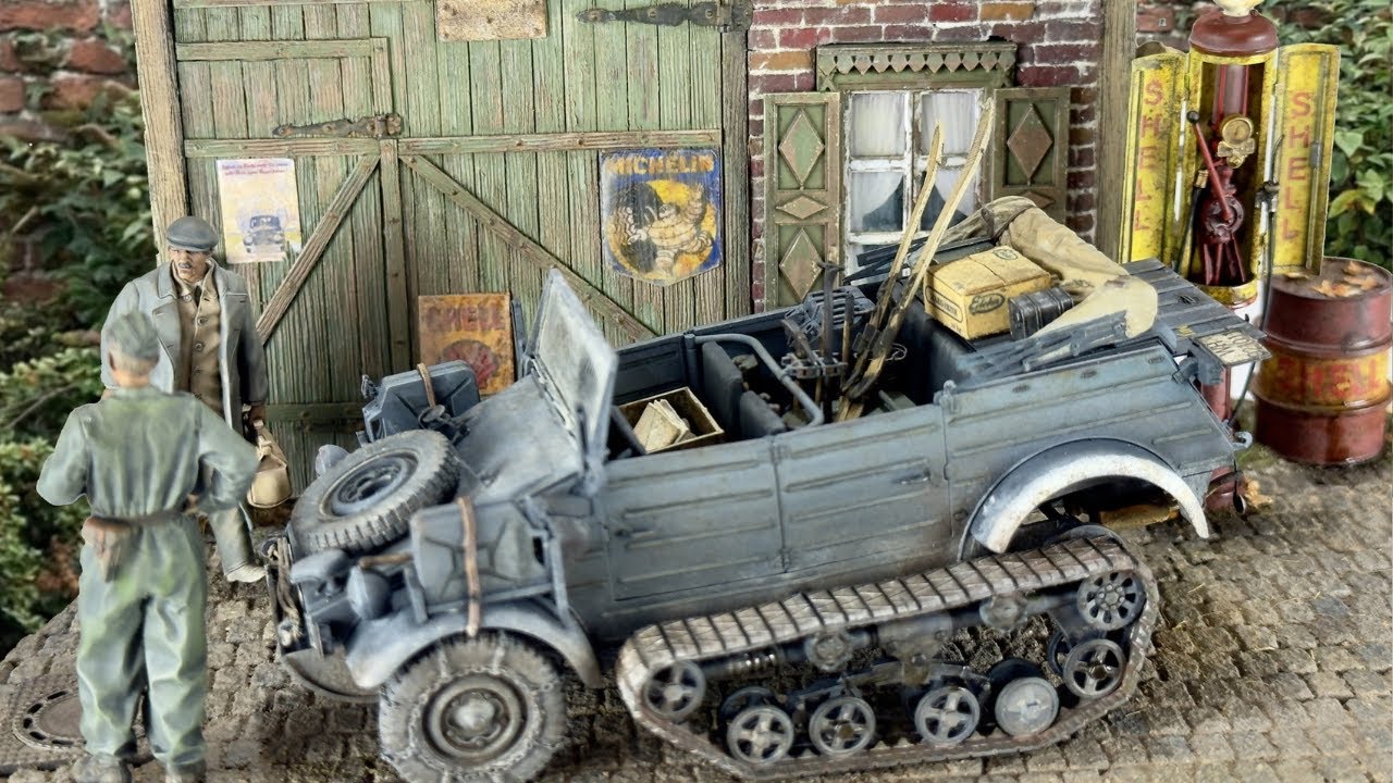 Kübelwagen Type 155 Half-Track – Diorama complet