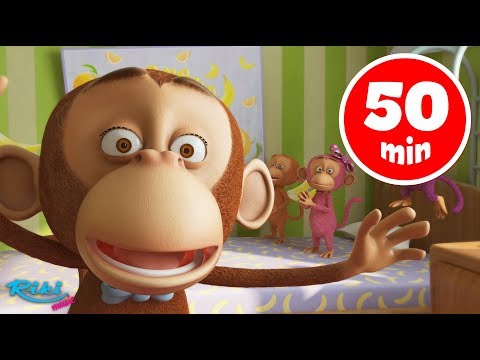 Песенки для детей - Сборник Обезьянки 🐵 Five Little Monkeys Songs - LooLoo Kids