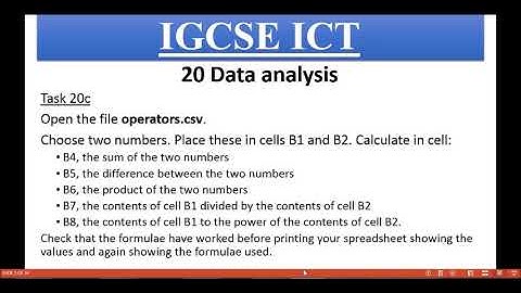 IGCSE ICT 20 Data analysis Task 20c