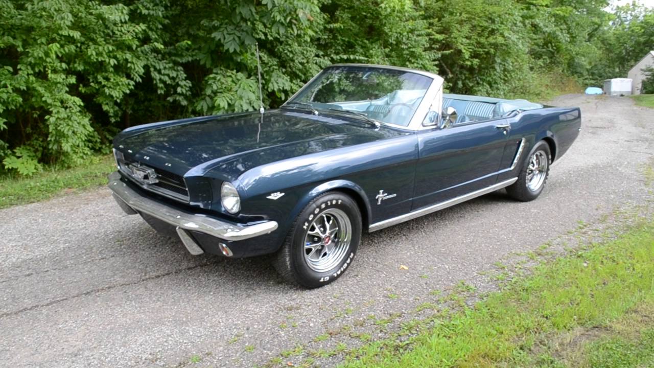 65 Mustang Convertible 289 Auto Ps Pb Beautiful Caspian Blue With Pony Interior