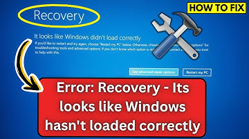 RECOVERY - It Looks Like Windows Didn
