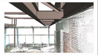 Point Cloud with Steel Structure Overlay