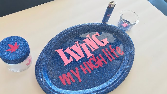 OTF Rolling Tray Made with Resin and digital art on spray painted tray —  Meech Made It