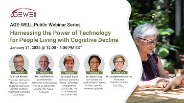 AGE-WELL Public Webinar: Harnessing the Power of Technology for People Living with Cognitive Decline
