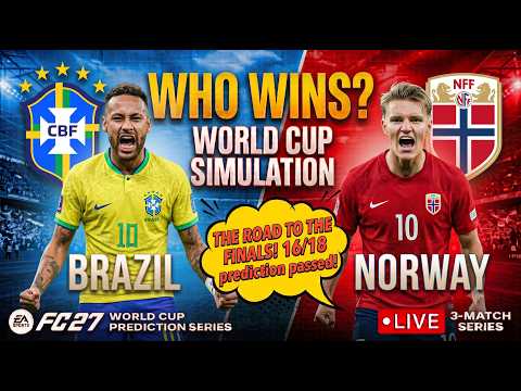 BRAZIL vs NORWAY LIVE! | Round of 16! | World Cup 2026 Prediction Series | EA SPORTS FC 26
