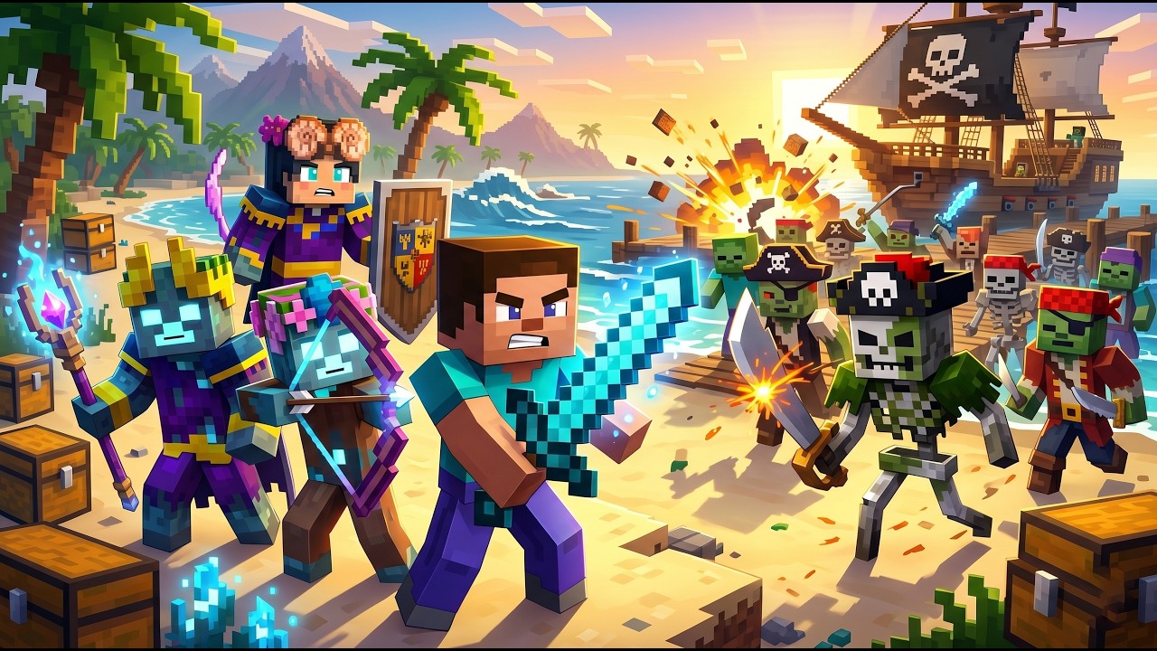 Minecraft Kids Defend Their Island! - YouTube
