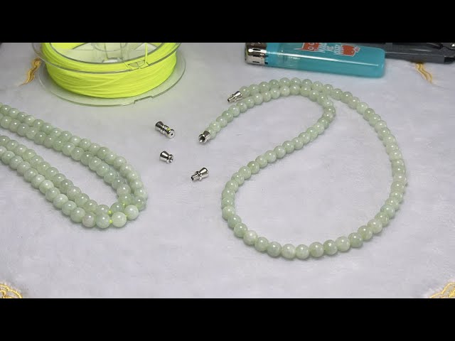 Translucent Green Lavender Jadeite Jade Necklace Double Strand Bead | Gem  Gardener