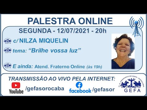 Assista: Palestra online - c/ NILZA MIQUELIN (12/07/2021)