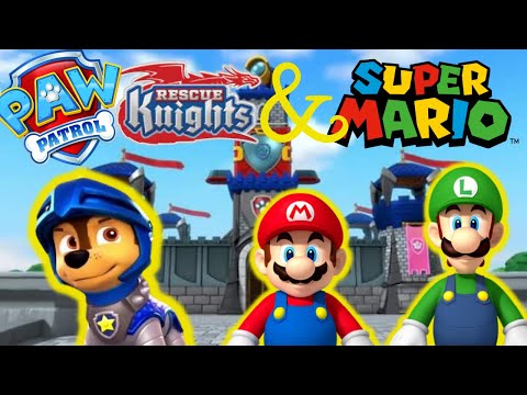 PAW PATROL RESCUE KNIGHTS TOYS & SUPER MARIO TOYS VS BOWSER AND DINOSAURS