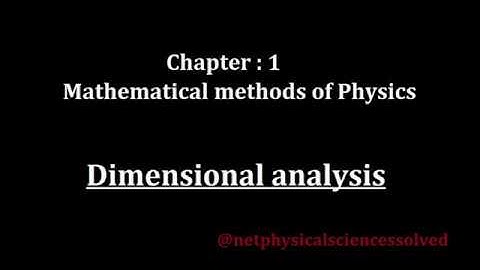 Dimensional analysis