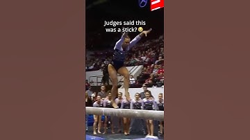Her celebration was so funny though😂 #gymnastics #perfect10 #judge #stick #dismount #beam