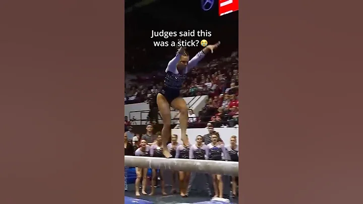 Her celebration was so funny though😂 #gymnastics #perfect10 #judge #stick #dismount #beam
