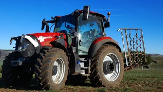 Passage de la herse à prairie | Case Vestrum 110, Herse 5m