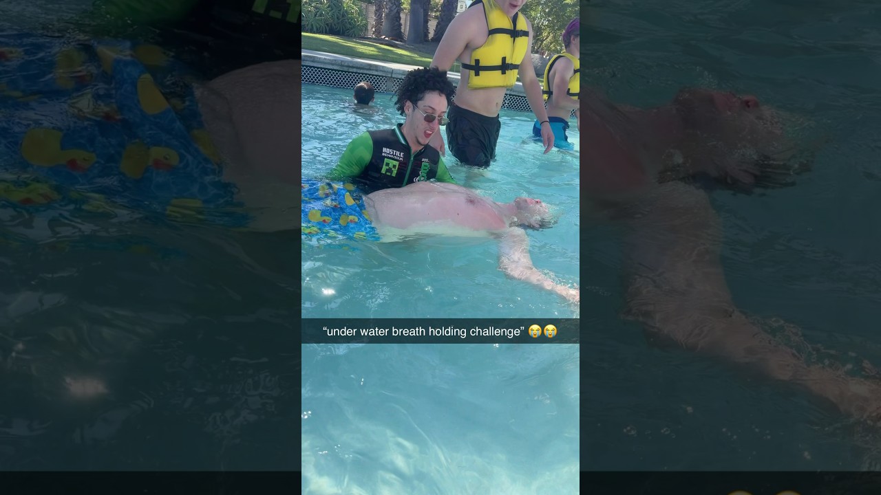 "Underwater breath holding challenge￼" 😭