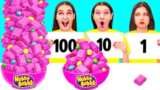 100 Шарів Їжі Челендж | Дивовижні Лайфхакі та Хитрощі від HAHANOM Challenge