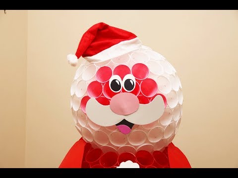 Babbo Natale Con I Bicchieri Di Plastica Lavoretti