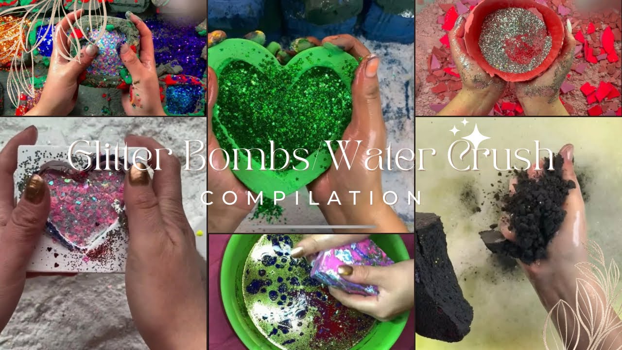 Glitter Bombs and Water Crush Compilation @OxideFabricDollAsmr 