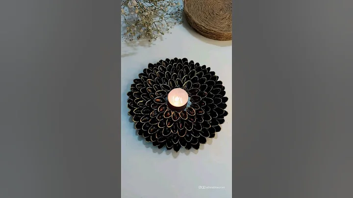 DIY Pistachio shell candle stand | Pistachio shell craft | DIY Candle stand #craft #candle #diy #art