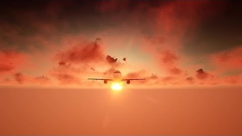 Aircraft with Sunset Sky and Clouds | Motion Graphics - Videohive template