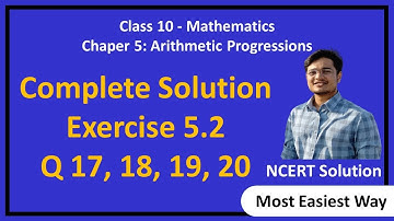 Ex 5.2 Q 17,18,19,20 | Class 10 Chapter 5 Exercise 5.2 Question 17,18,19 20 | Maths | NCERT solution