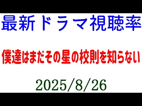 僕達はまだその星の校則を知らない 視聴率判明!視聴率速報☆2025年8月26日