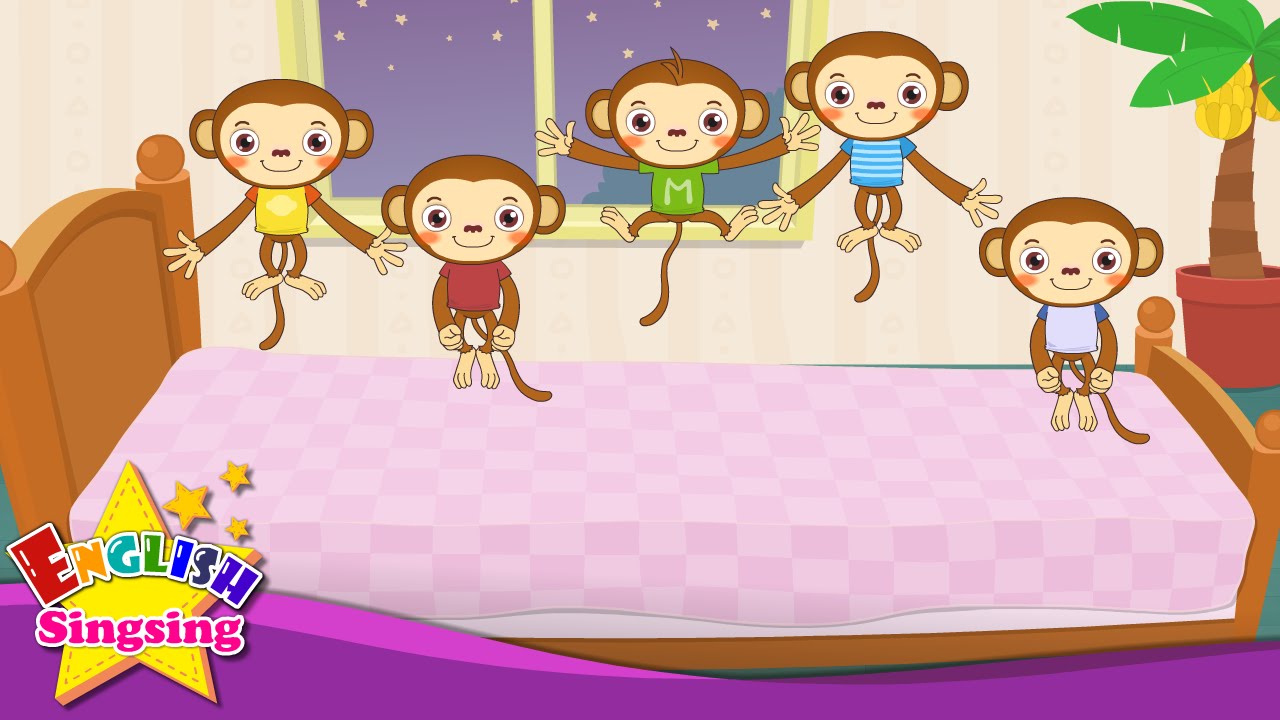 Five Little Monkeys Jumping On The Bed – Popular Nursery Rhymes – English Song For Children – Music