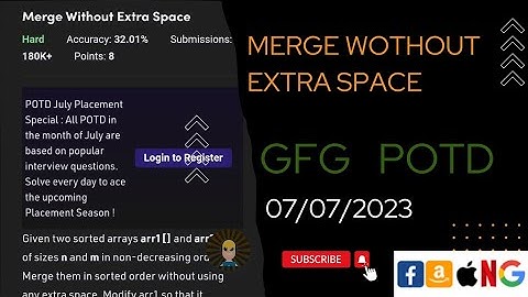 Merge without Extra Space (Gap Method) | C++| gfg potd today | 07 july @CodeThurst