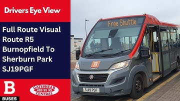 DEV: FULL ROUTE VISUAL | Nexus Bus Route R5 - Burnopfield to Sherburn Park + Return | SJ19PGF