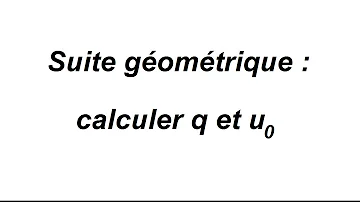 Comment trouver la raison d'une suite géométrique formule ?