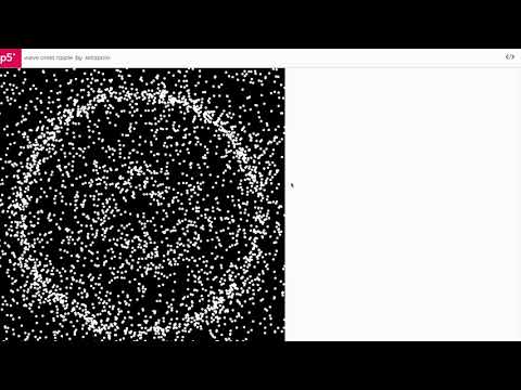 wave crest /  ripple simulation on p5.js Lv4 creative coding