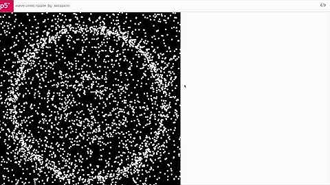 wave crest /  ripple simulation on p5.js Lv4 creative coding