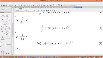Partial derivative Using Maple