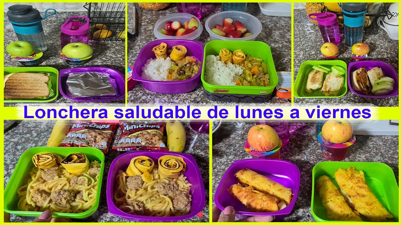 5 Ideas de lonchera saludable para niños 🌮🥑🍎Loncheras saludables para  niños 🥪loncheras nutritivas 🌮🍎 