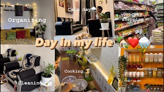 Days in my life 🏡🌸🐶| grocery shopping🥫|cleaning 🧹| organizing✨| restocking🧂|cooking🧑‍🍳 | calm day🌧️
